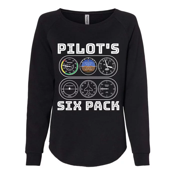 Fun Pilots Sixpack Flight Instruts Six Pack Great Gift Womens California Wash Sweatshirt