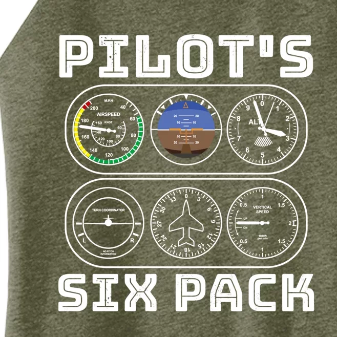 Fun Pilots Sixpack Flight Instruts Six Pack Great Gift Women’s Perfect Tri Rocker Tank