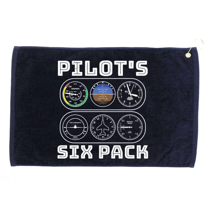 Fun Pilots Sixpack Flight Instruts Six Pack Great Gift Grommeted Golf Towel