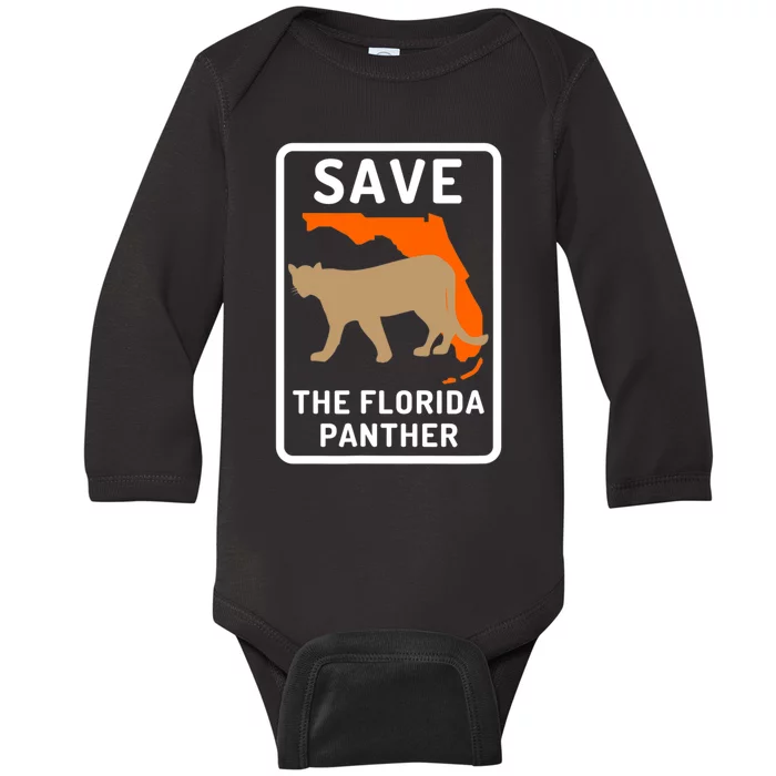 Florida Panther Save The Species Baby Long Sleeve Bodysuit