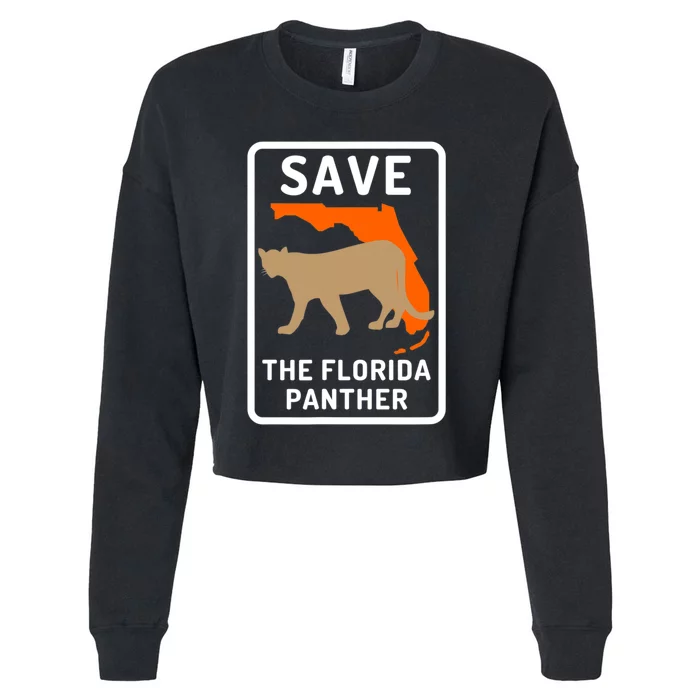 Florida Panther Save The Species Cropped Pullover Crew