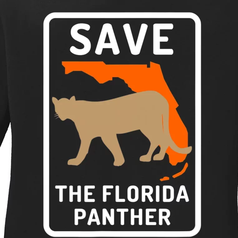 Florida Panther Save The Species Ladies Long Sleeve Shirt