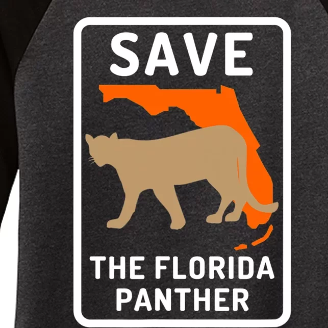 Florida Panther Save The Species Women's Tri-Blend 3/4-Sleeve Raglan Shirt