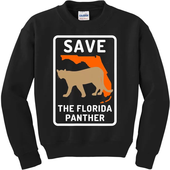 Florida Panther Save The Species Kids Sweatshirt