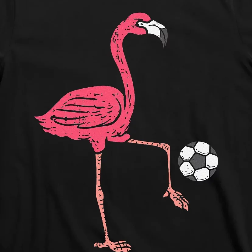 Flamingo Playing Soccer Football Player T-Shirt