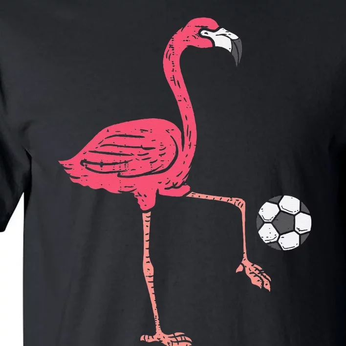 Flamingo Playing Soccer Football Player Tall T-Shirt