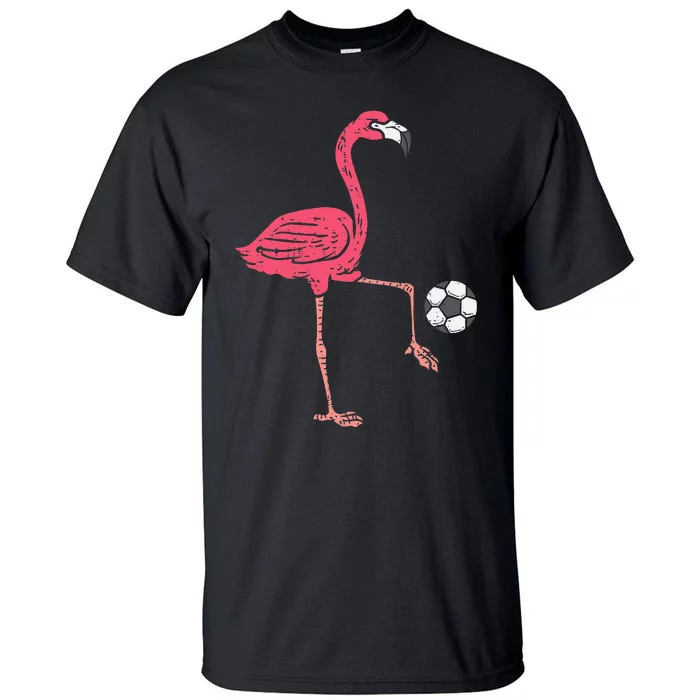 Flamingo Playing Soccer Football Player Tall T-Shirt