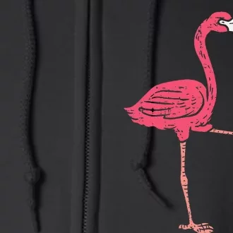 Flamingo Playing Soccer Football Player Full Zip Hoodie