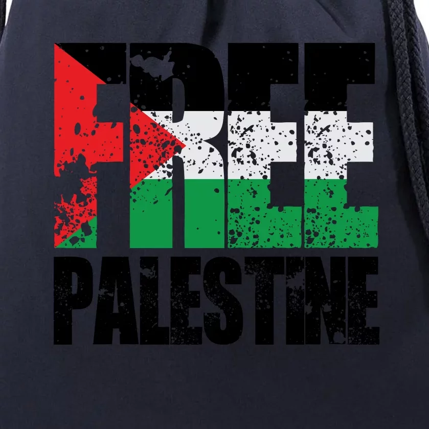 Free Palestine Support Palestine Gaza Jerusalem Drawstring Bag