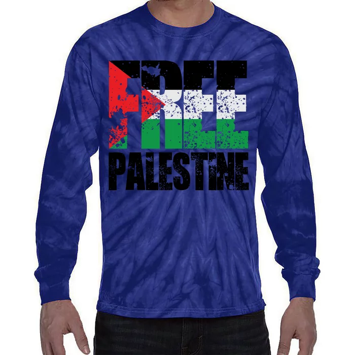 Free Palestine Support Palestine Gaza Jerusalem Tie-Dye Long Sleeve Shirt