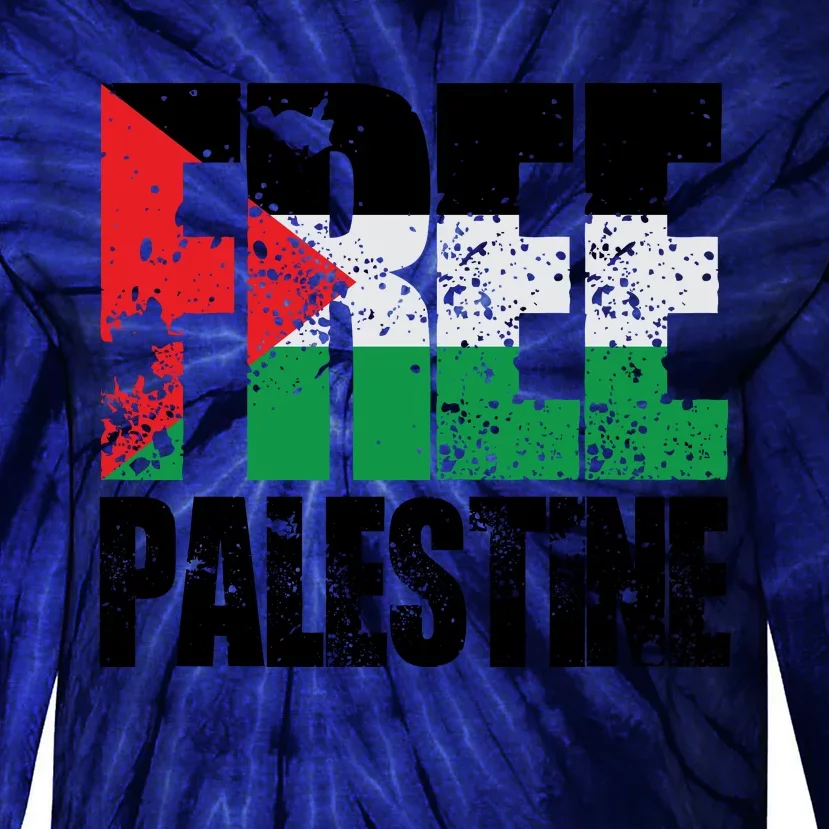 Free Palestine Support Palestine Gaza Jerusalem Tie-Dye Long Sleeve Shirt