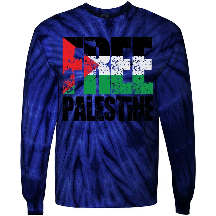 Free Palestine Support Palestine Gaza Jerusalem Tie-Dye Long Sleeve Shirt