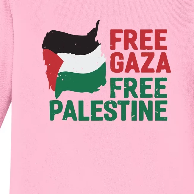 Free Palestine Stand With Palestine Activist Equality Baby Long Sleeve Bodysuit