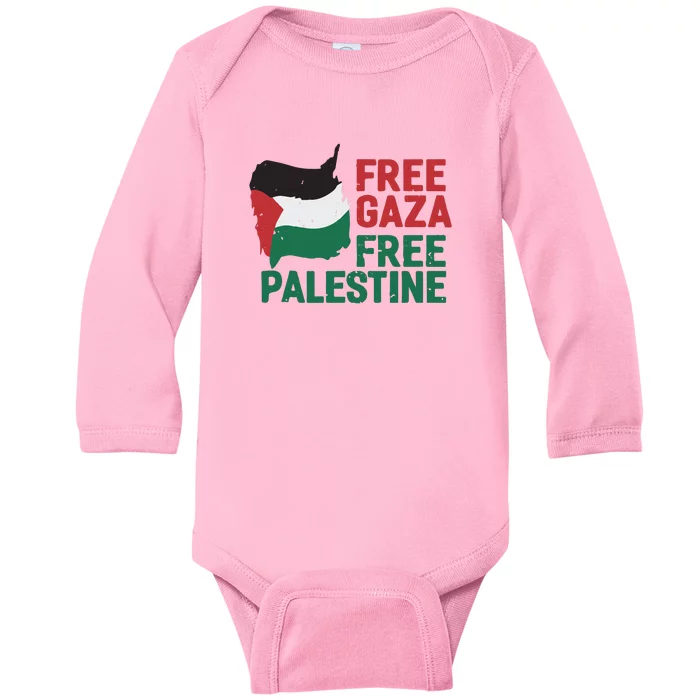 Free Palestine Stand With Palestine Activist Equality Baby Long Sleeve Bodysuit