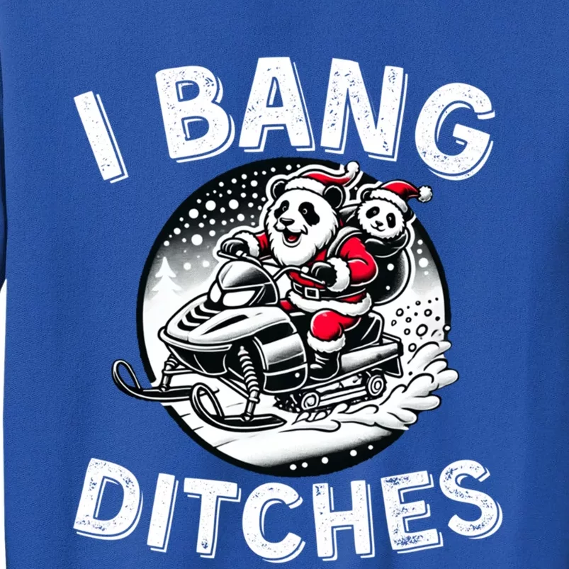 Funny Panda Snowmobiling Christmas Funny Winter Sports Cool Gift Tall Sweatshirt