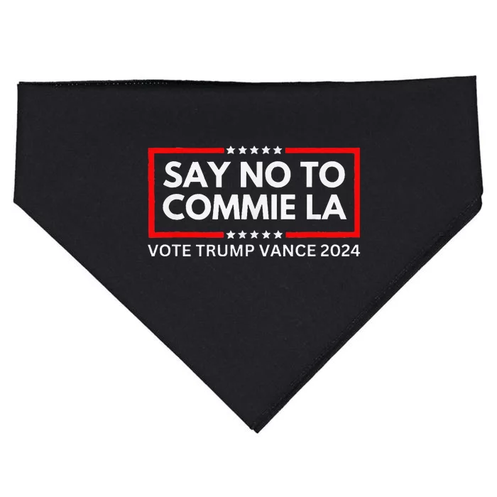 Funny Political Say No To Commie La Vote Trump Vance 2024 USA-Made Doggie Bandana