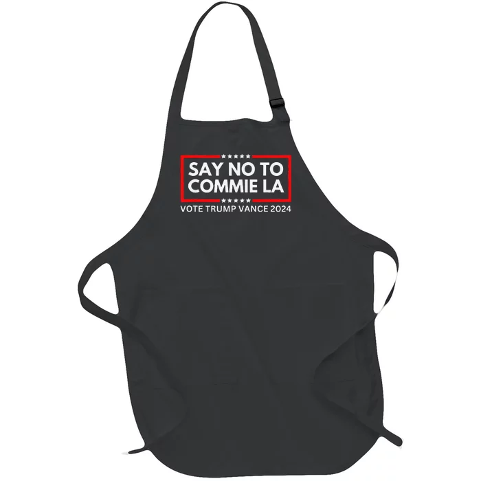 Funny Political Say No To Commie La Vote Trump Vance 2024 Full-Length Apron With Pocket