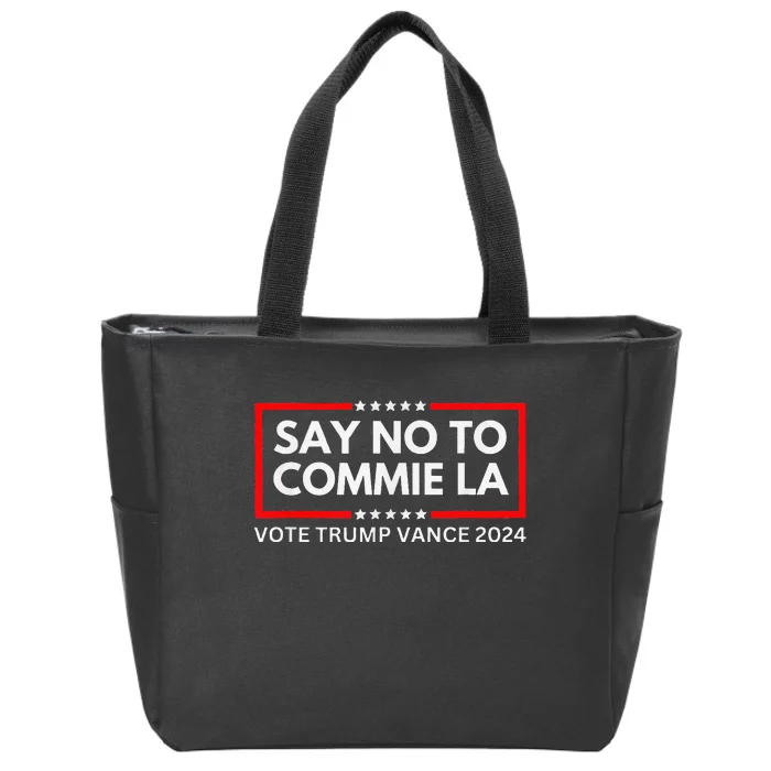 Funny Political Say No To Commie La Vote Trump Vance 2024 Zip Tote Bag