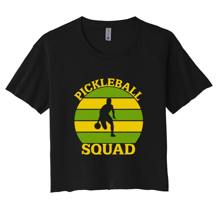 Funny Pickleball Squad Sport Gift For Pickleball Team Women's Crop Top Tee