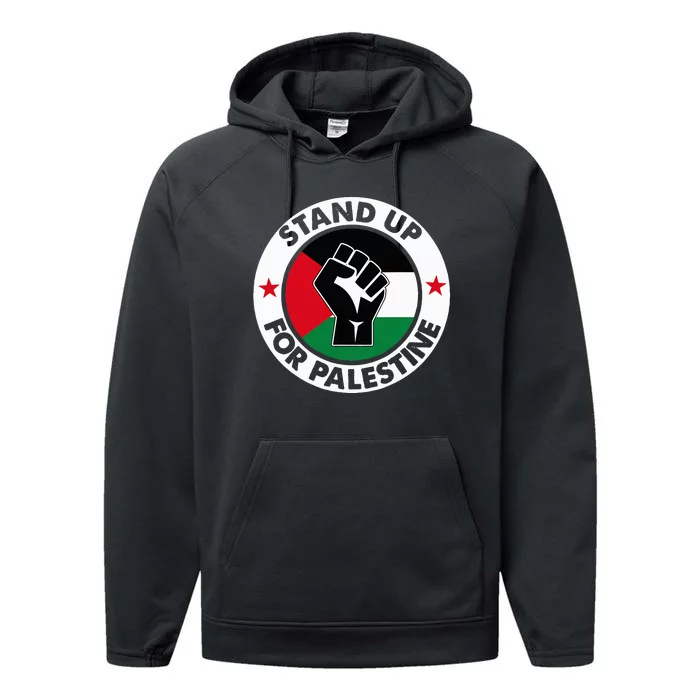 Free Palestine Stand up For Palestine Performance Fleece Hoodie