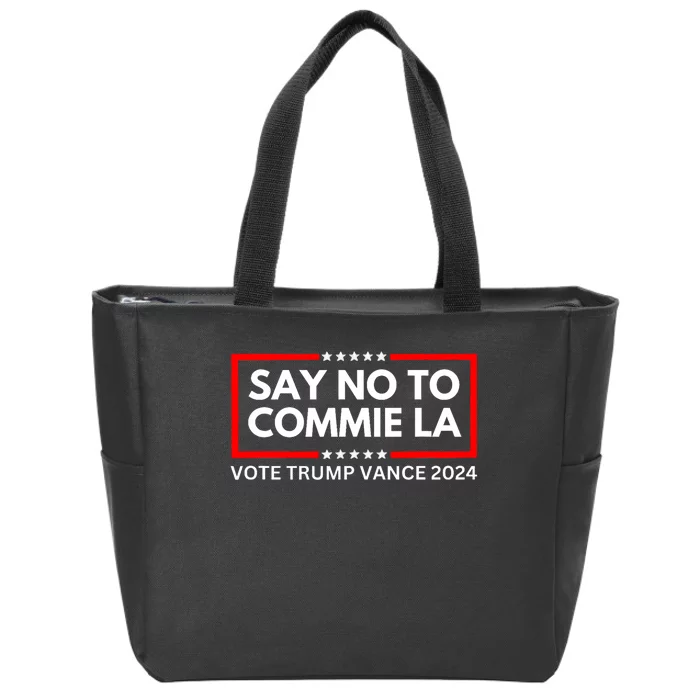 Funny Political Say No To Commie La Vote Trump Vance 2024 Zip Tote Bag