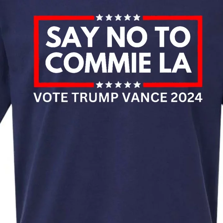 Funny Political Say No To Commie La Vote Trump Vance 2024 Sueded Cloud Jersey T-Shirt