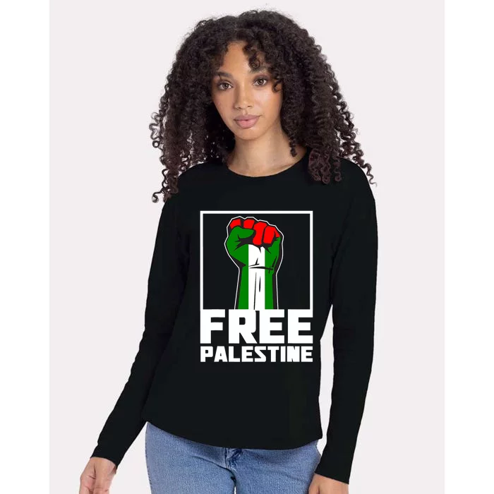 Free Palestine Support Palestine People Womens Cotton Relaxed Long Sleeve T-Shirt