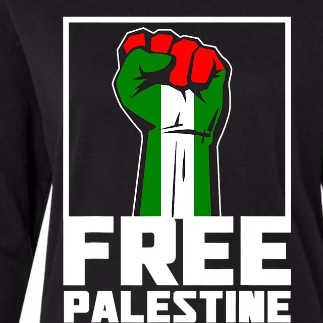 Free Palestine Support Palestine People Womens Cotton Relaxed Long Sleeve T-Shirt