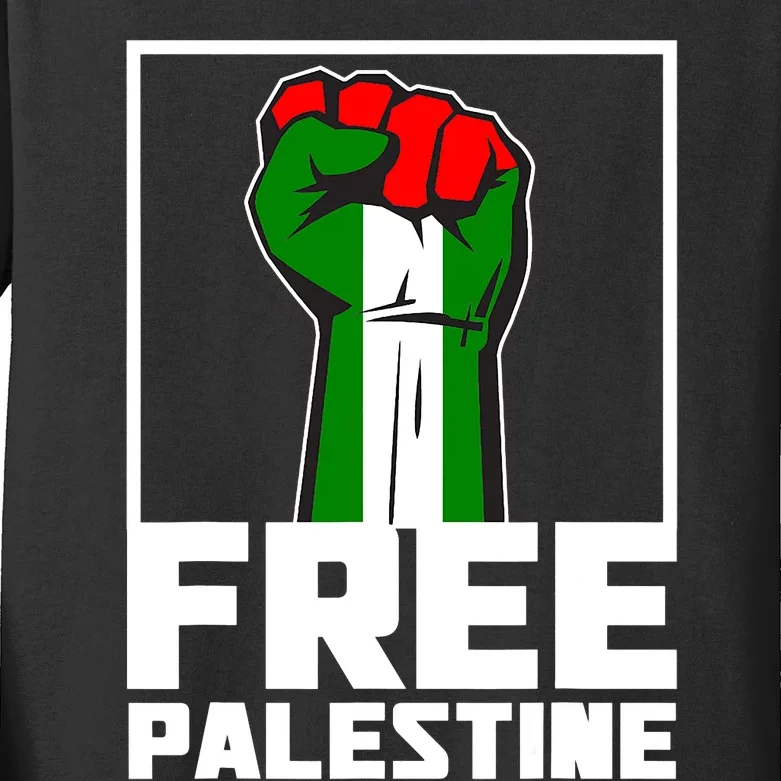 Free Palestine Support Palestine People Kids Long Sleeve Shirt