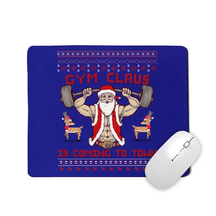 Funny Pun Santa Christmas Gym Claus Is Coming Workout Gift Mousepad