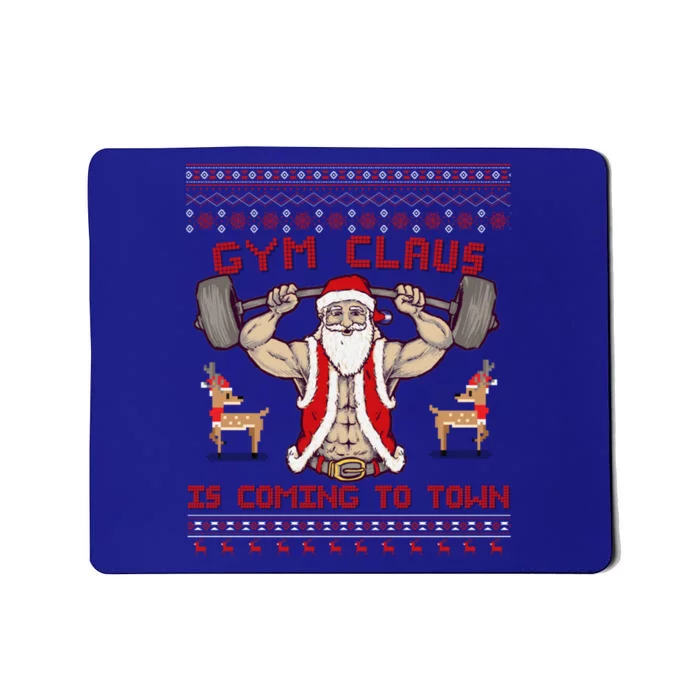 Funny Pun Santa Christmas Gym Claus Is Coming Workout Gift Mousepad