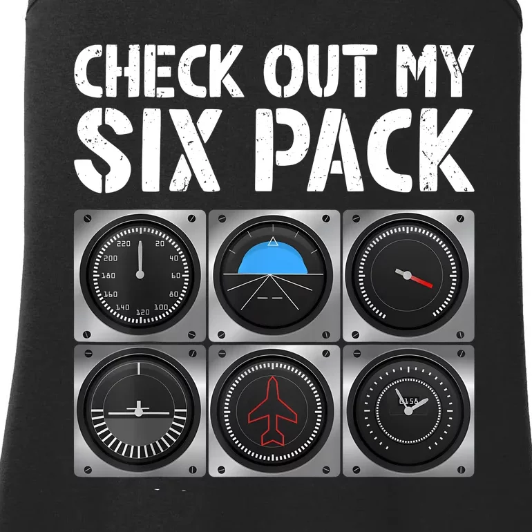 Funny Pilot Six Pack Aircraft Pilot Flying Airplane Ladies Essential Tank