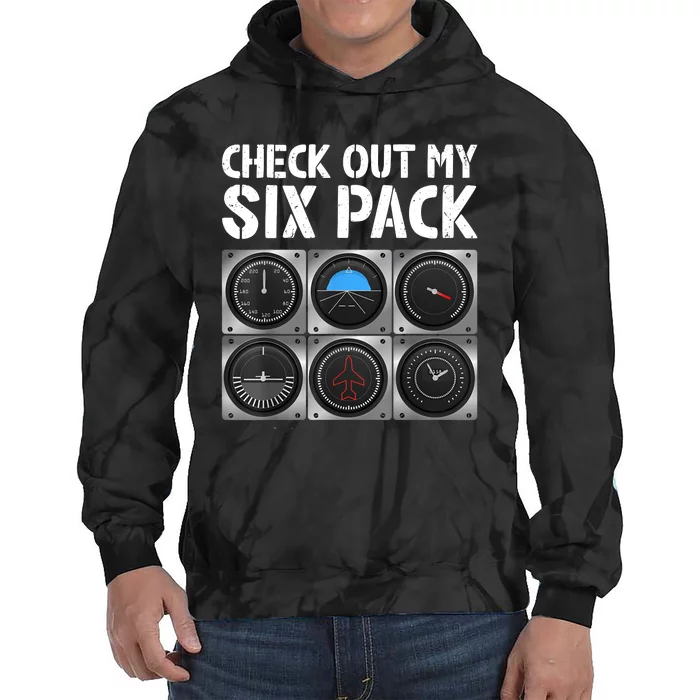 Funny Pilot Six Pack Aircraft Pilot Flying Airplane Tie Dye Hoodie