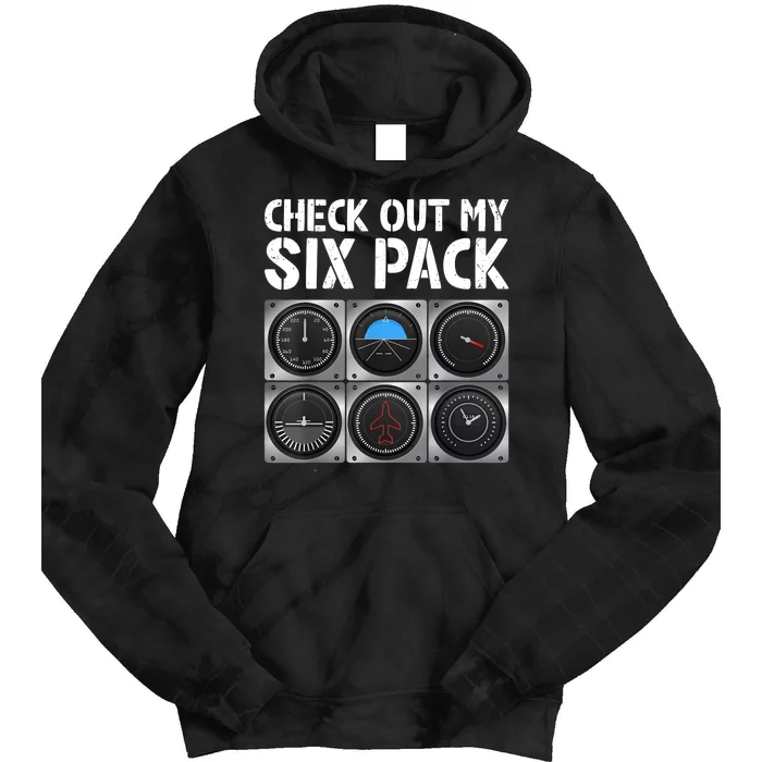 Funny Pilot Six Pack Aircraft Pilot Flying Airplane Tie Dye Hoodie