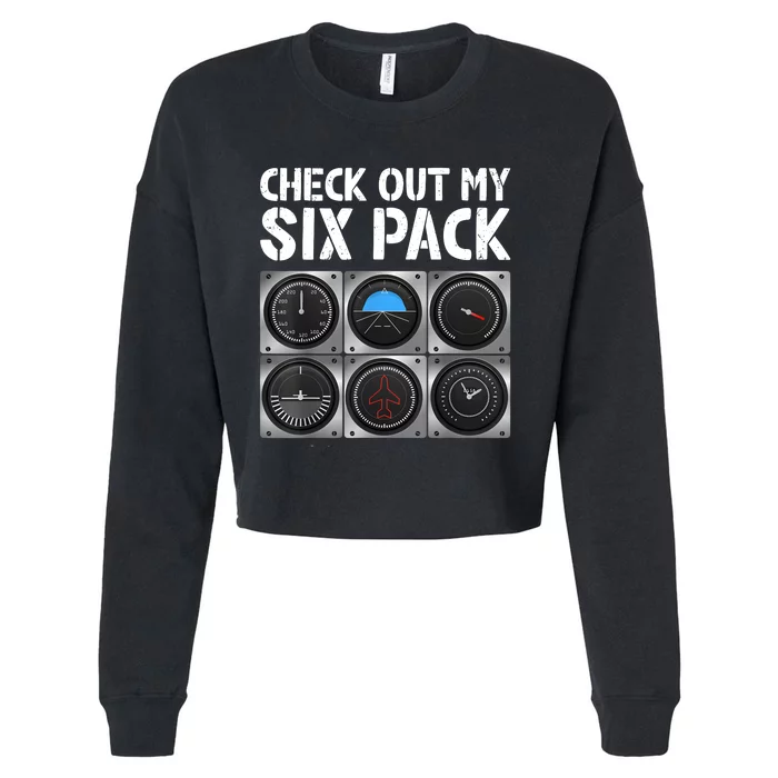 Funny Pilot Six Pack Aircraft Pilot Flying Airplane Cropped Pullover Crew