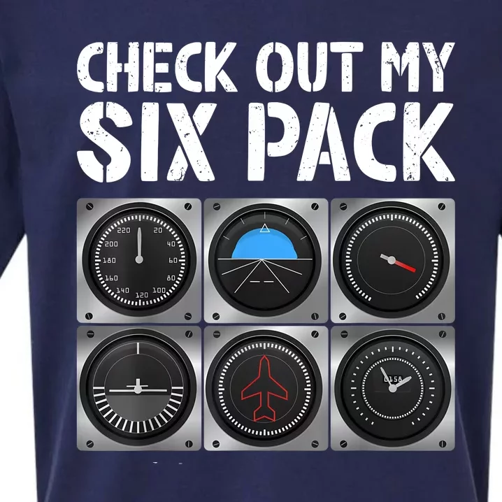 Funny Pilot Six Pack Aircraft Pilot Flying Airplane Sueded Cloud Jersey T-Shirt