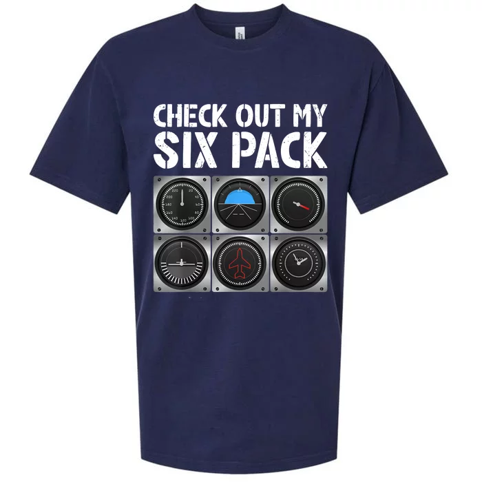 Funny Pilot Six Pack Aircraft Pilot Flying Airplane Sueded Cloud Jersey T-Shirt