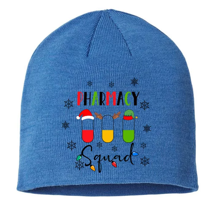 Funny Pharmacy Squad Christmas Cute Xmas Pharmacy Crew Gift 8 1/2in Sustainable Knit Beanie