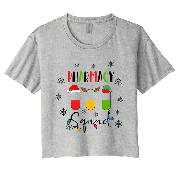 Funny Pharmacy Squad Christmas Cute Xmas Pharmacy Crew Gift Women's Crop Top Tee