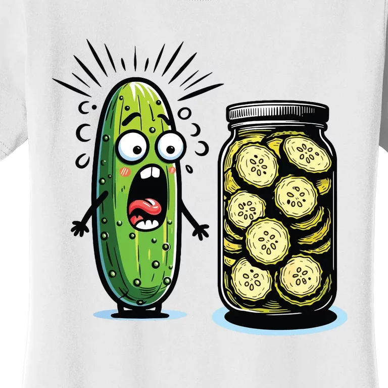 Funny Pickle Surprise A Cucumber And A Jar Of Sliced Pickles Women's T-Shirt