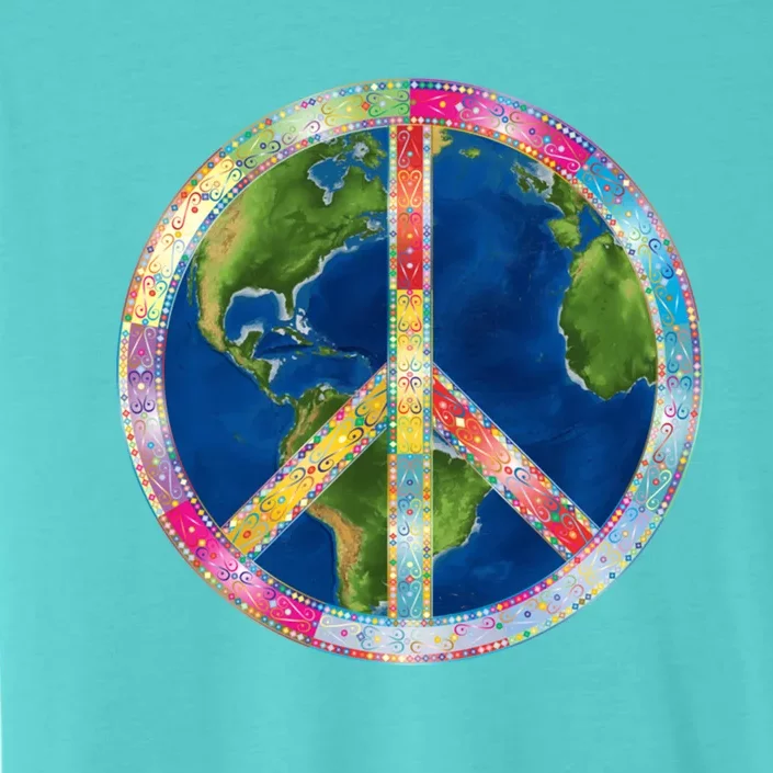 Flower Peace Sign World Peace Hippy 70's Symbol Of Peace Gift ChromaSoft Performance T-Shirt