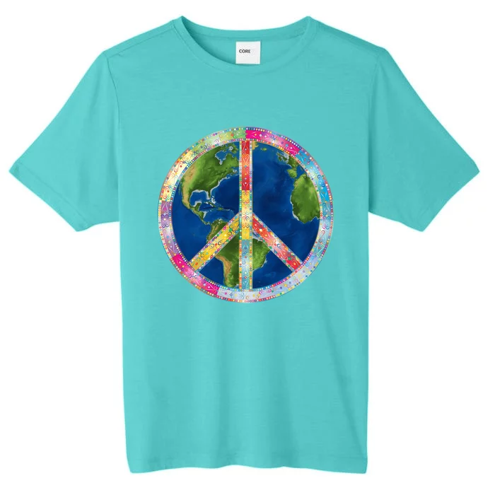 Flower Peace Sign World Peace Hippy 70's Symbol Of Peace Gift ChromaSoft Performance T-Shirt