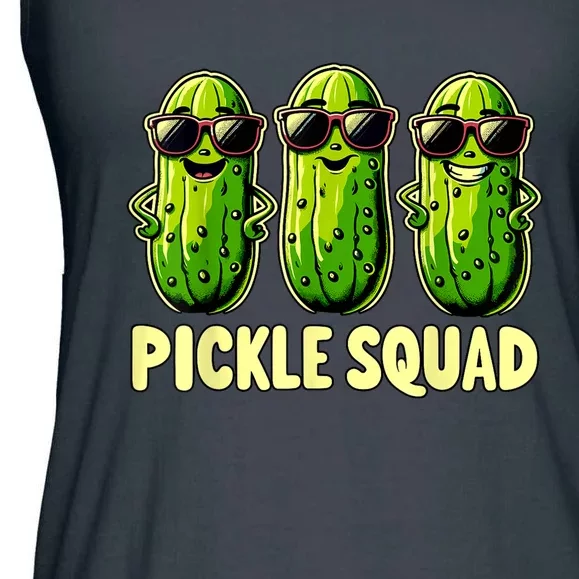 Funny Pickle Squad Dill Pickle Costume Vegan Pickle Crew Gift Ladies Essential Flowy Tank