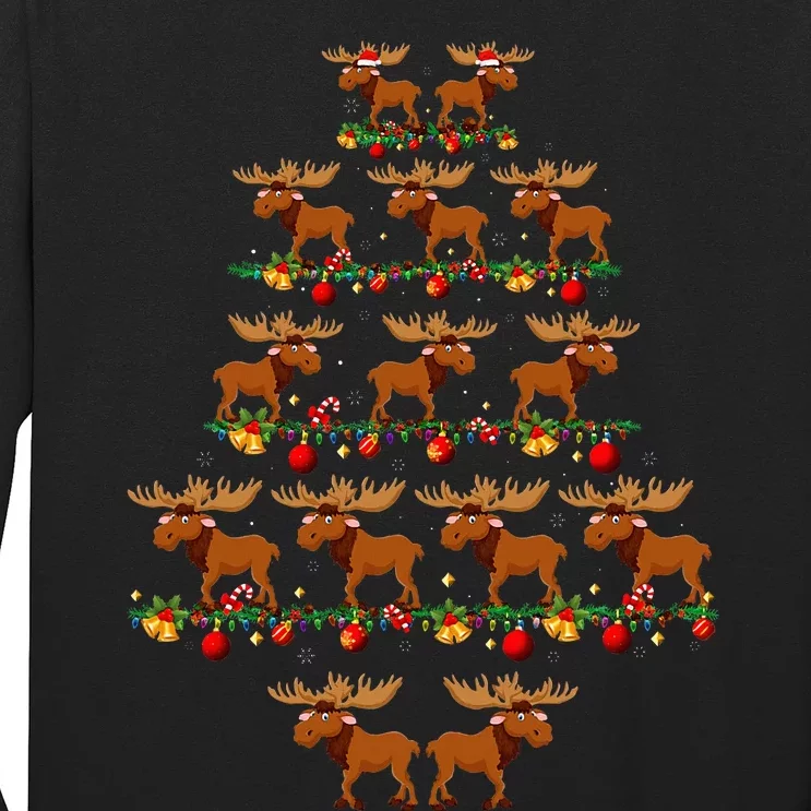 Family Pajama Sets Christmas Matching Moose Xmas Tree Long Sleeve Shirt