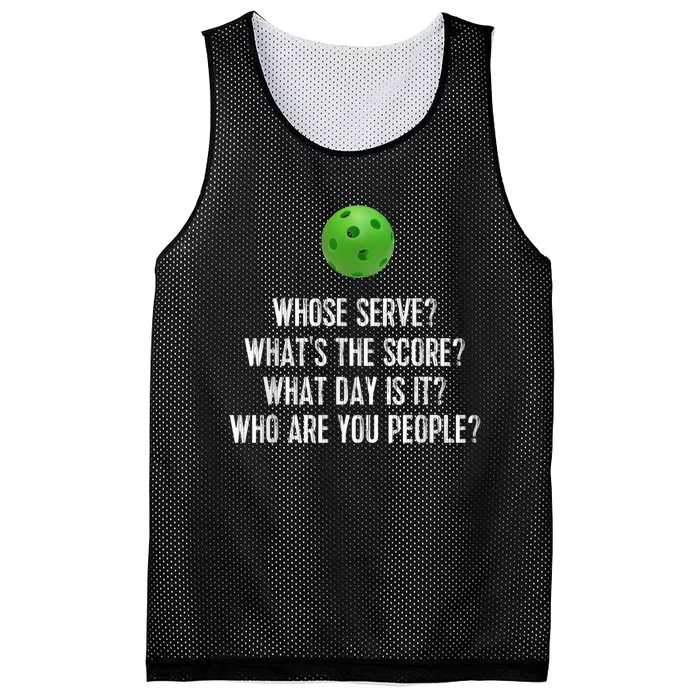 Funny Pickleball Shirt Whose Serve League Pickleball Team Mesh Reversible Basketball Jersey Tank