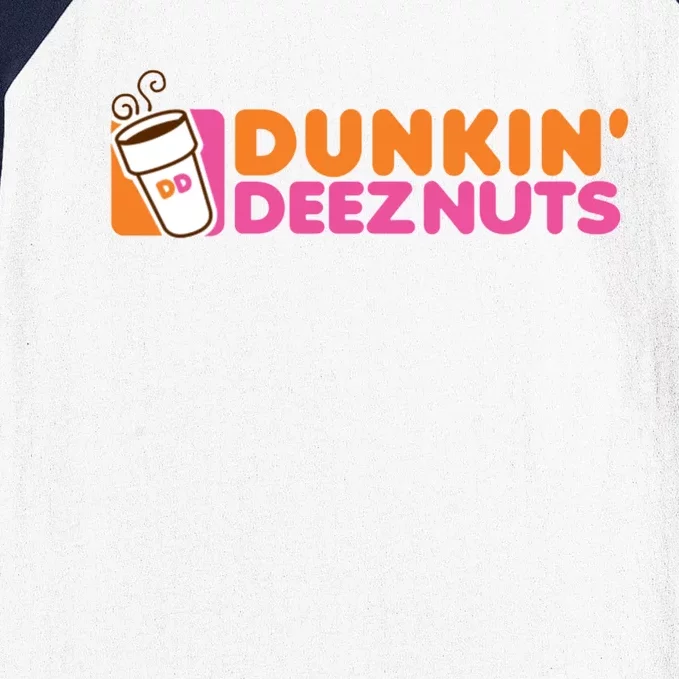 Funny Parody Spoof Dunkin' Deeznuts Design Baseball Sleeve Shirt