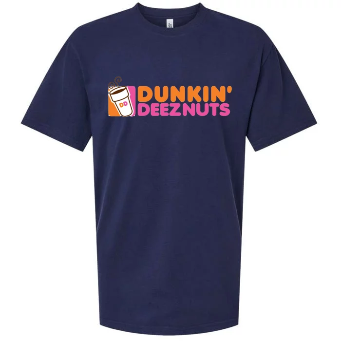 Funny Parody Spoof Dunkin' Deeznuts Design Sueded Cloud Jersey T-Shirt