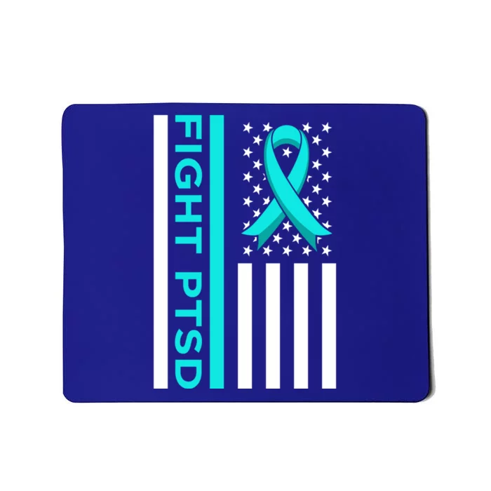 Fight Ptsd Stress Awareness Usa Flag Ribbon Graphic Gift Mousepad