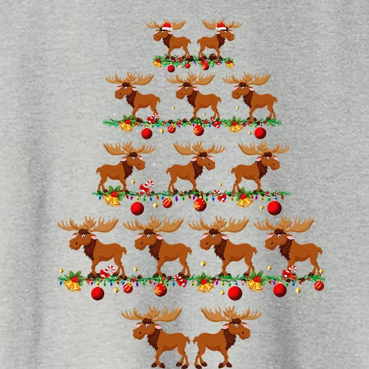 Family Pajama Sets Christmas Matching Moose Xmas Tree Women's Crop Top Tee