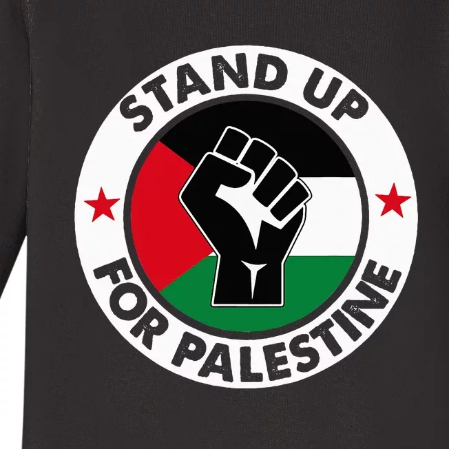 Free Palestine Stand Up For Palestine Baby Long Sleeve Bodysuit